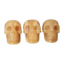 Orange Calcite Skull Set