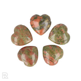 Unakite Pierced Heart Pendant | 3 cm