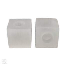 Selenite Tea Light Holder - Cube