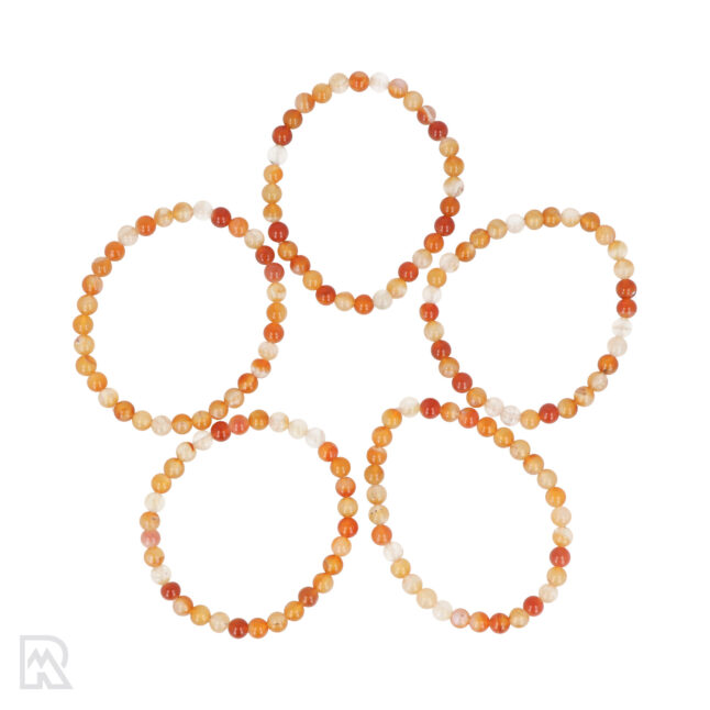 Oranje Agaat Armband 4 mm