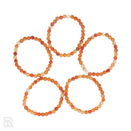 Oranje Agaat Facet Armband 4 mm