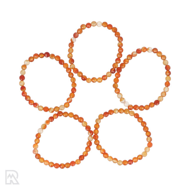 Orange Agate Faceted Bracelet 4 mm