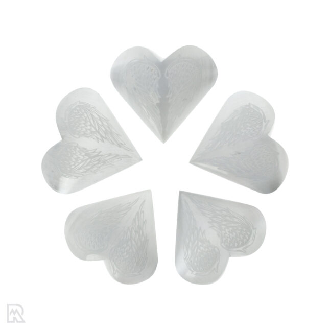 Selenite Heart - Angel wings ± 6.5 cm