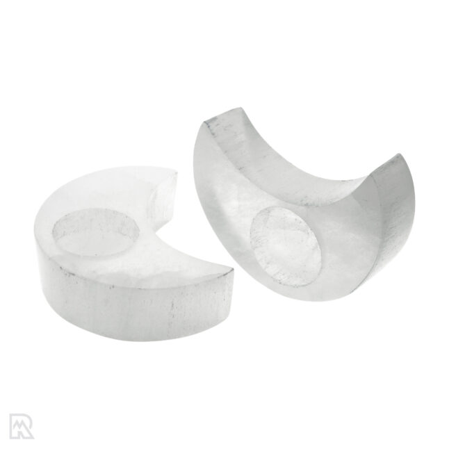 Selenite Tea Light Holder - Moon