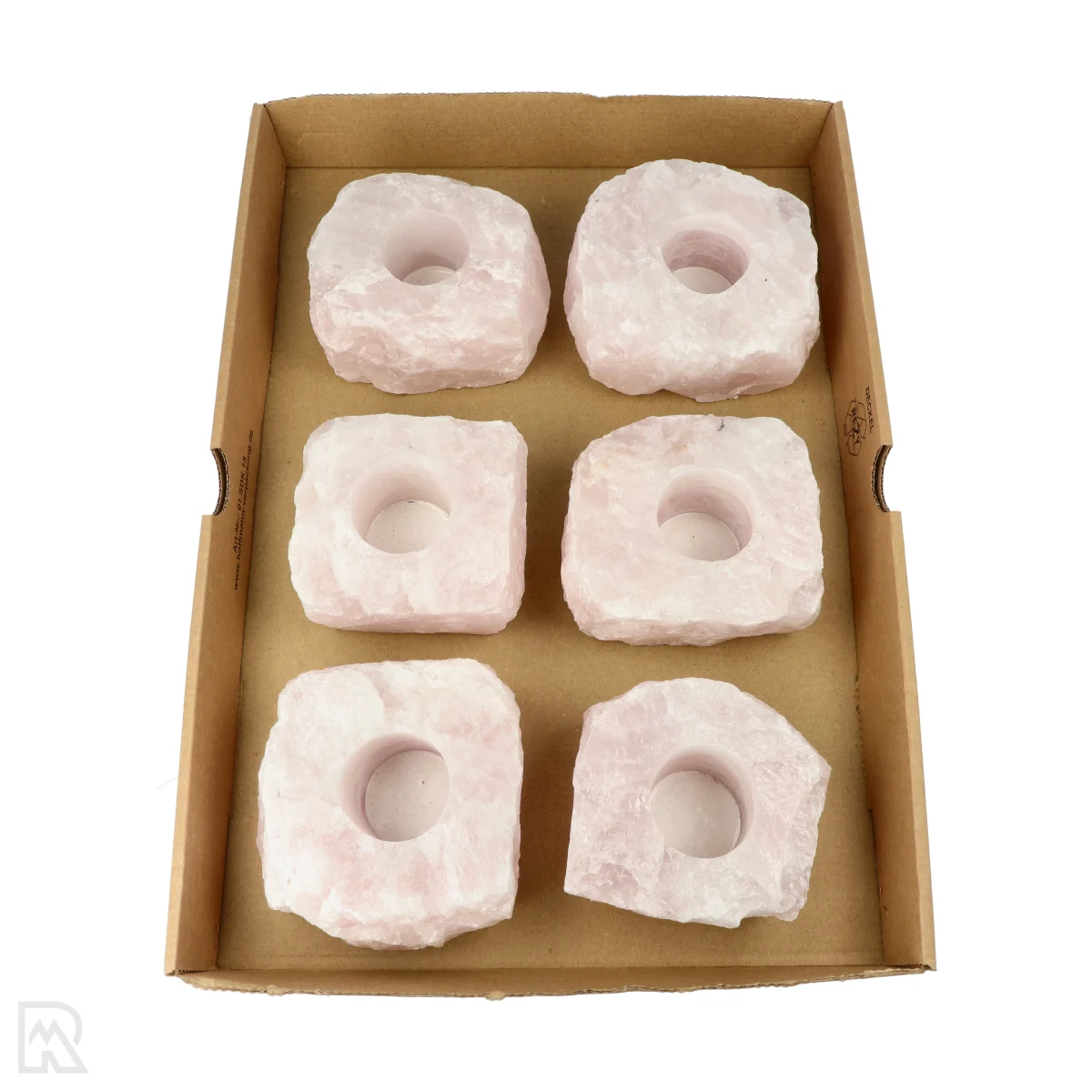 Rozenkwarts Theelichthouder | 6 Stuks 1 Rose Quartz Tea Light Holder | 6 Pieces