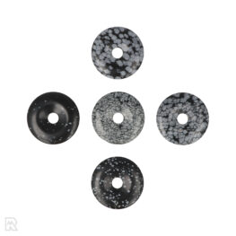 Snowflake Obsidian Donut Pendant | 40 mm
