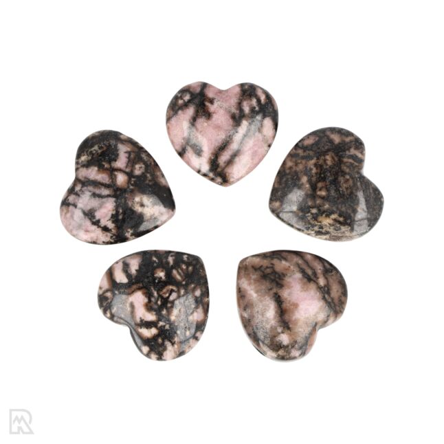 Rhodonite Pierced Heart Pendant | 2 cm