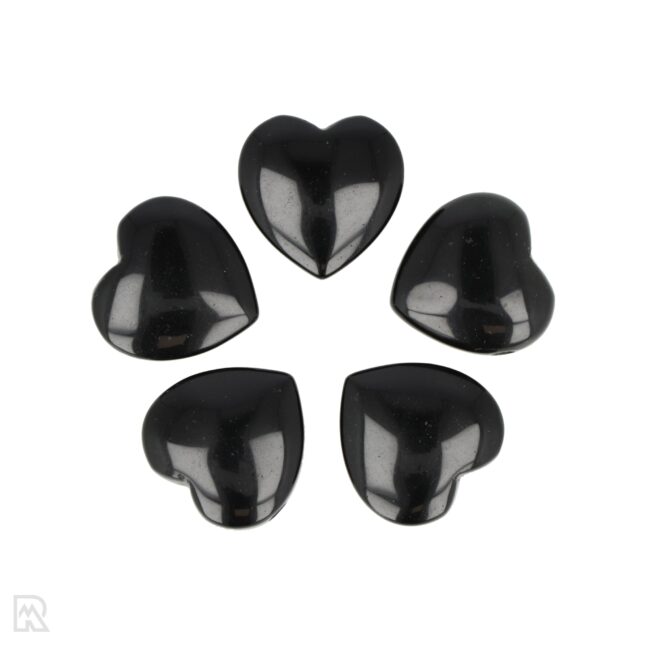 Zwarte Obsidiaan Doorboorde Hart Hanger | 2 cm