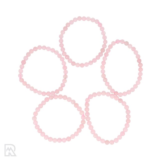 Rozenkwarts Kogelarmband van 6 mm uit China.
