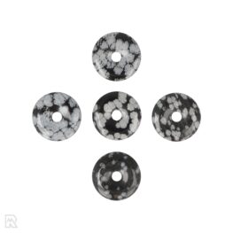 Snowflake Obsidian Donut Pendant | 30 mm