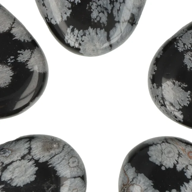 Sneeuwvlok Obsidiaan Doorboorde Hanger - Afbeelding 2