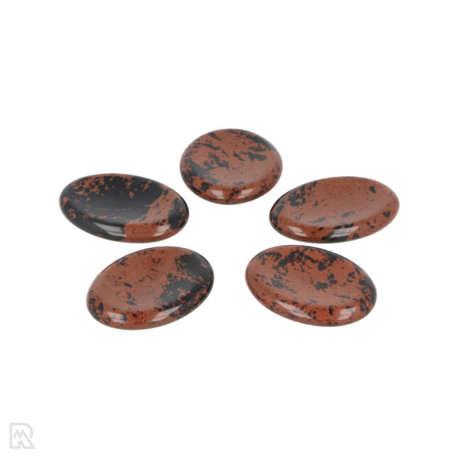 Mahonie Obsidiaan Worry Stone | Ovaal - Afbeelding 3