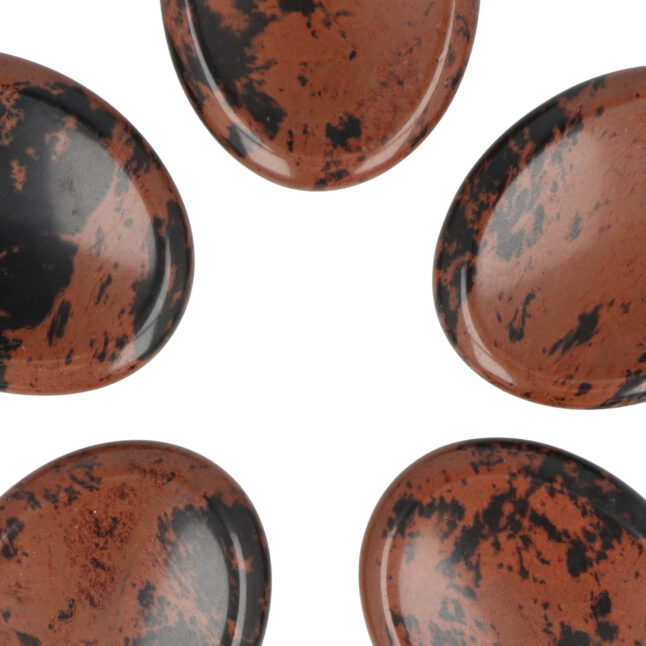 Mahonie Obsidiaan Worry Stone | Ovaal - Afbeelding 2