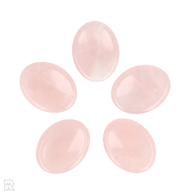 Rozenkwarts Worry Stone | Ovaal