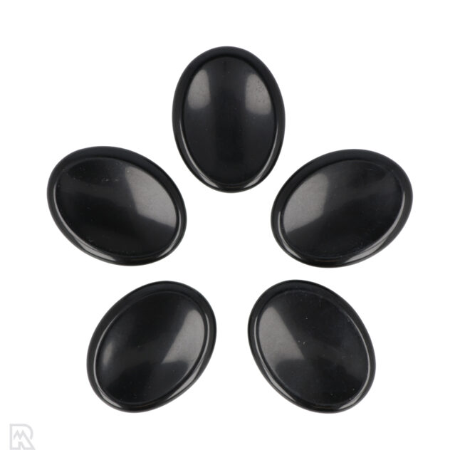 5570 zwarte obsidiaan worry stones ovaal 1