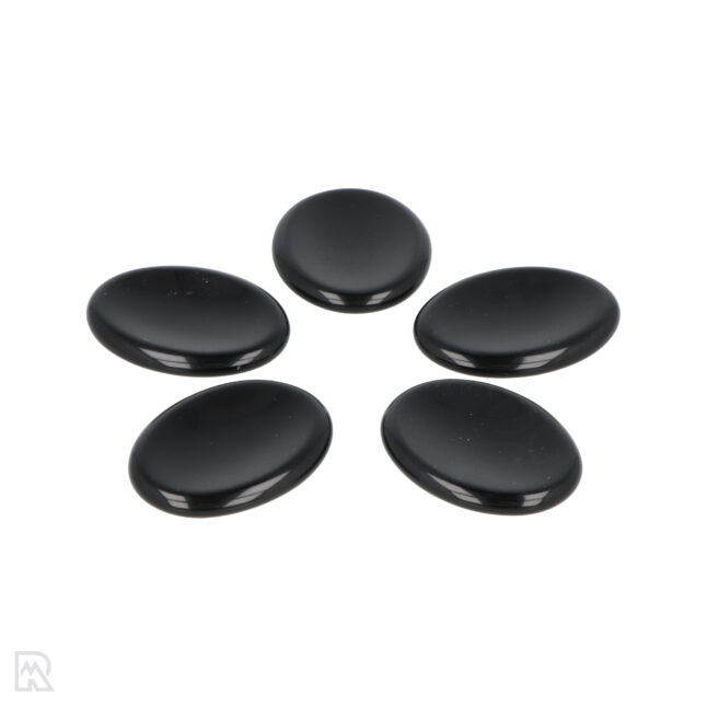 Zwarte Obsidiaan Worry Stone | Ovaal – Bild 3