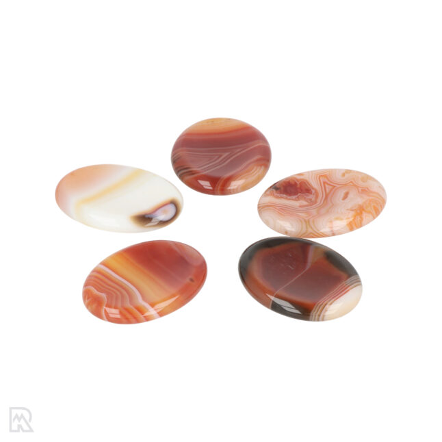 Carneool Geband Worry Stone | Ovaal - Image 3
