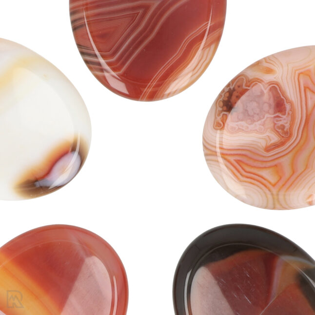 Carneool Geband Worry Stone | Ovaal - Image 2
