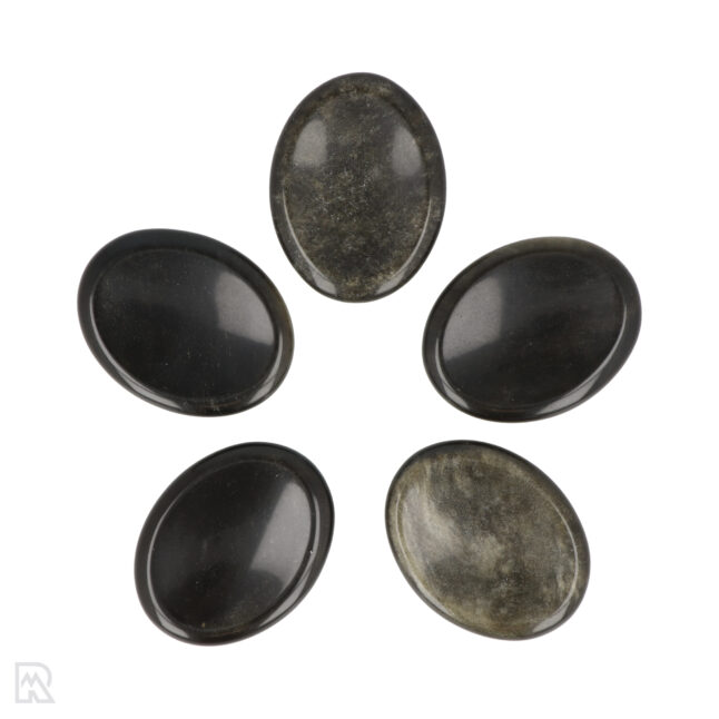 Gold Obsidian Worry Stone | Oval