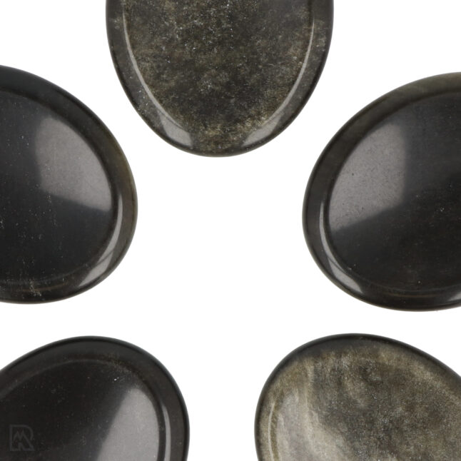 5586 goud obsidiaan worry stones ovaal zoom