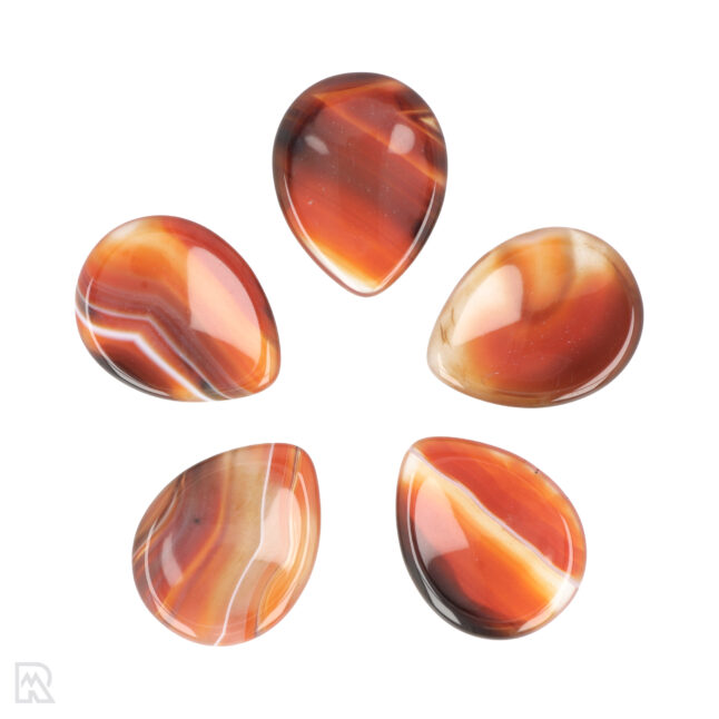 Carnelian Geband Worry Stone | Drop
