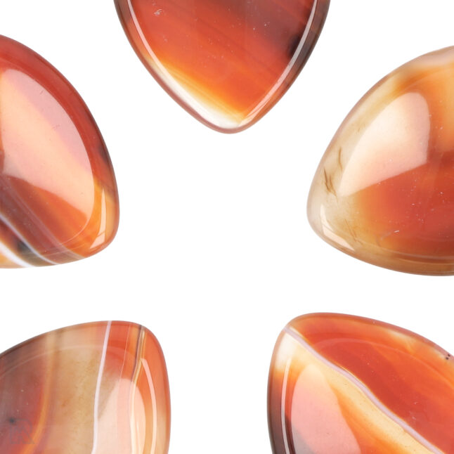 Carneool Geband Worry Stone | Druppel - Image 2