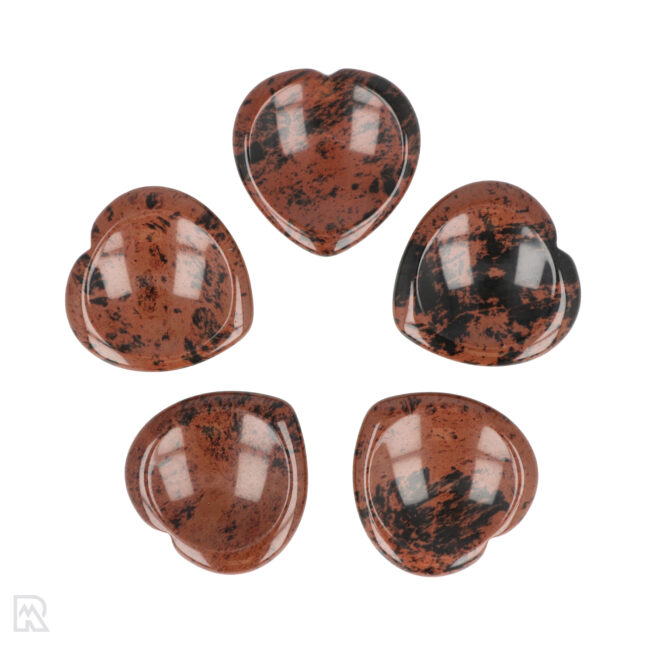 Mahonie Obsidiaan Worry Stone | Hart