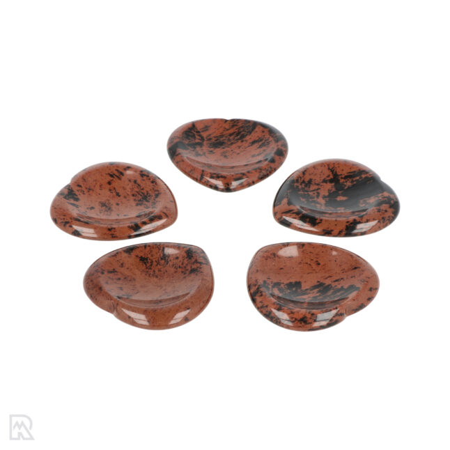 Mahonie Obsidiaan Worry Stone | Hart - Afbeelding 3