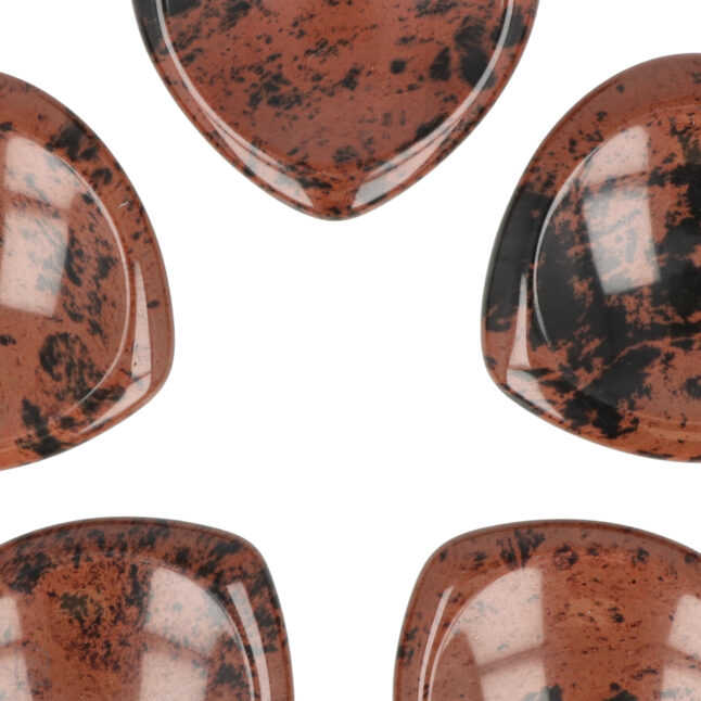 Mahonie Obsidiaan Worry Stone | Hart - Afbeelding 2