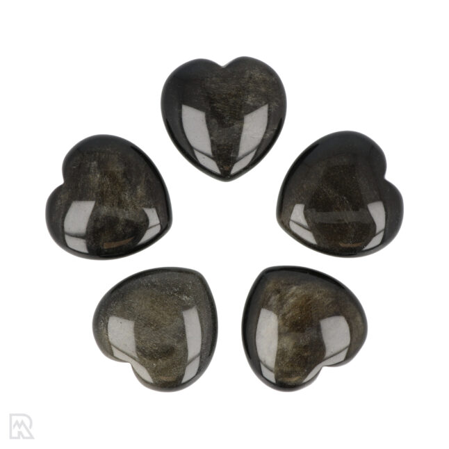 Goud Obsidiaan Hart | 4 cm