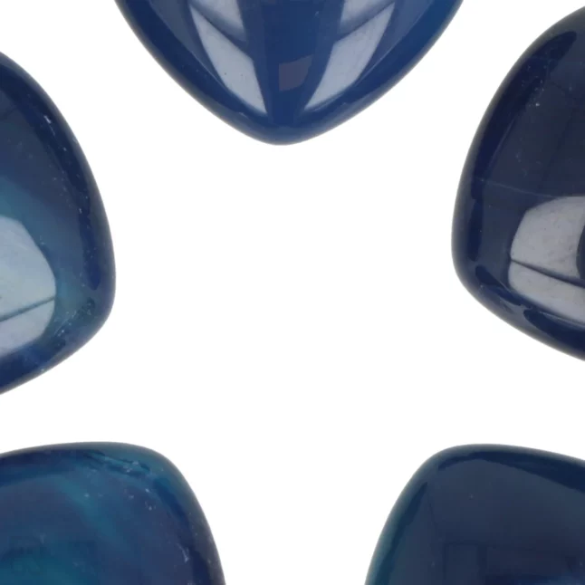 Blauwe Agaat Hart | 2 cm  - gebeitst - Afbeelding 2