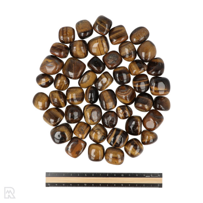 Tijgeroog Ronde Trommelstenen | M - Afbeelding 3