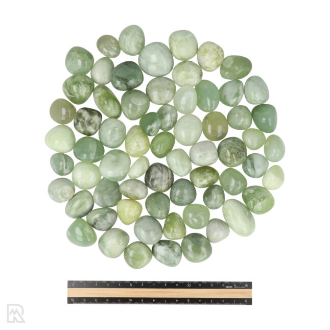 Serpentijn - New Jade Ronde Trommelstenen - Afbeelding 3