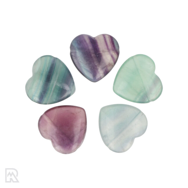 Fluorite Pierced Heart Pendant | 3 cm