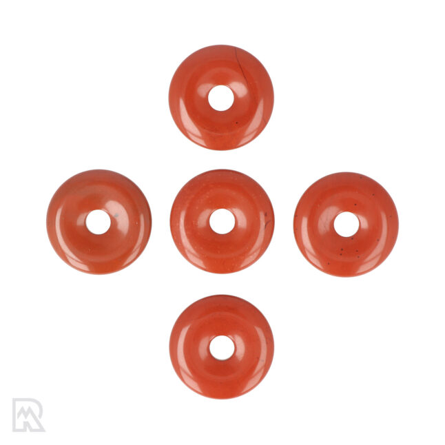 Donut-Anhänger aus rotem Jaspis | 3 cm