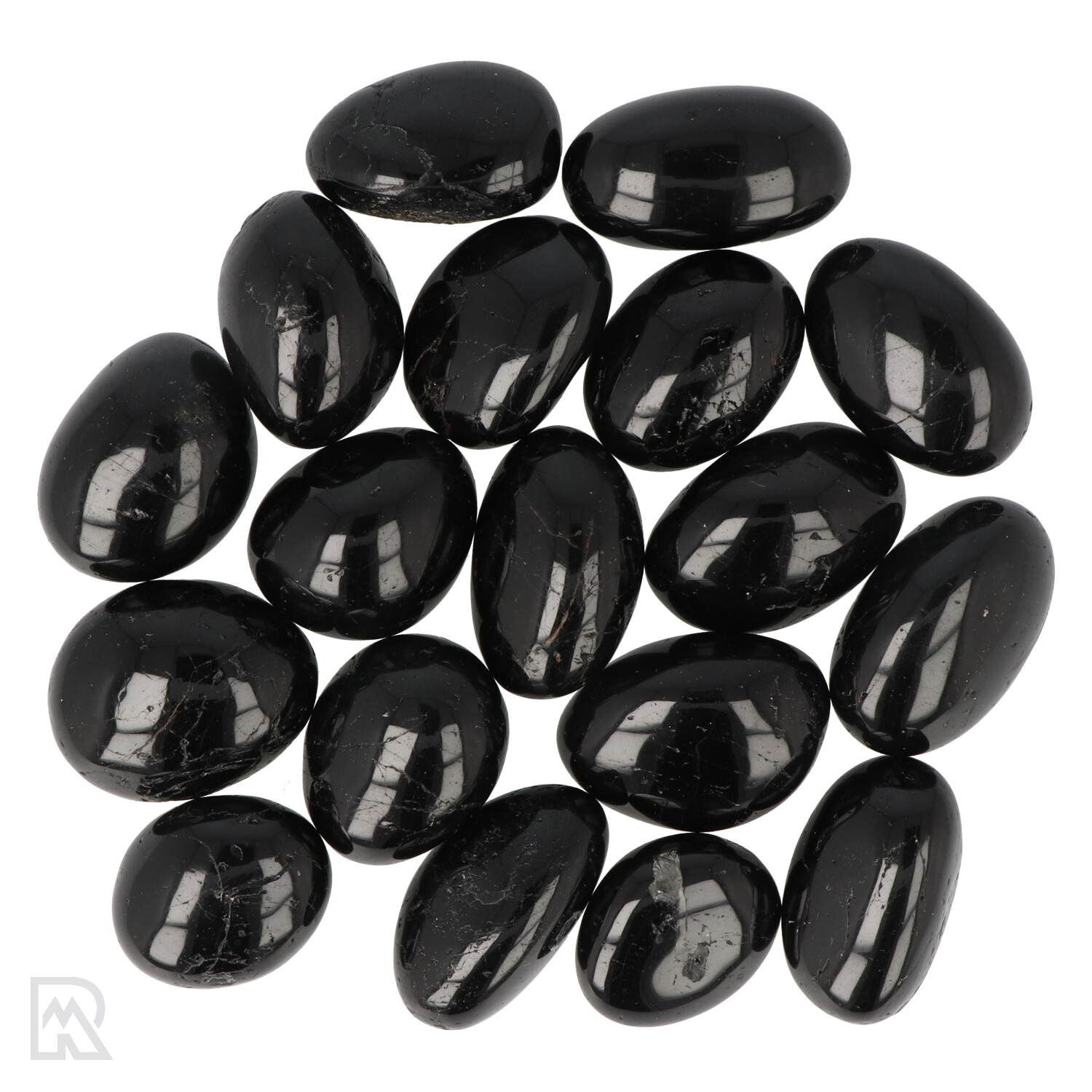 Zwarte Toermalijn Ronde Trommelstenen 1 Black Tourmaline Round Tumblestones