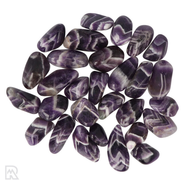 Chevron Amethyst-Trommelsteine