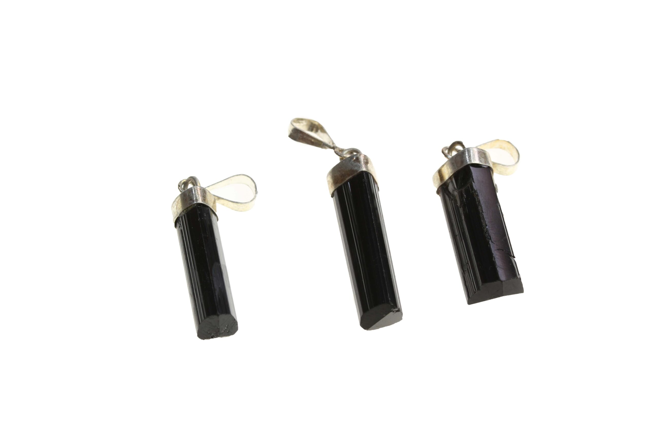 Zwarte Toermalijn Hanger in 925 zilver 1 Pendant black tourmaline in 925 silver