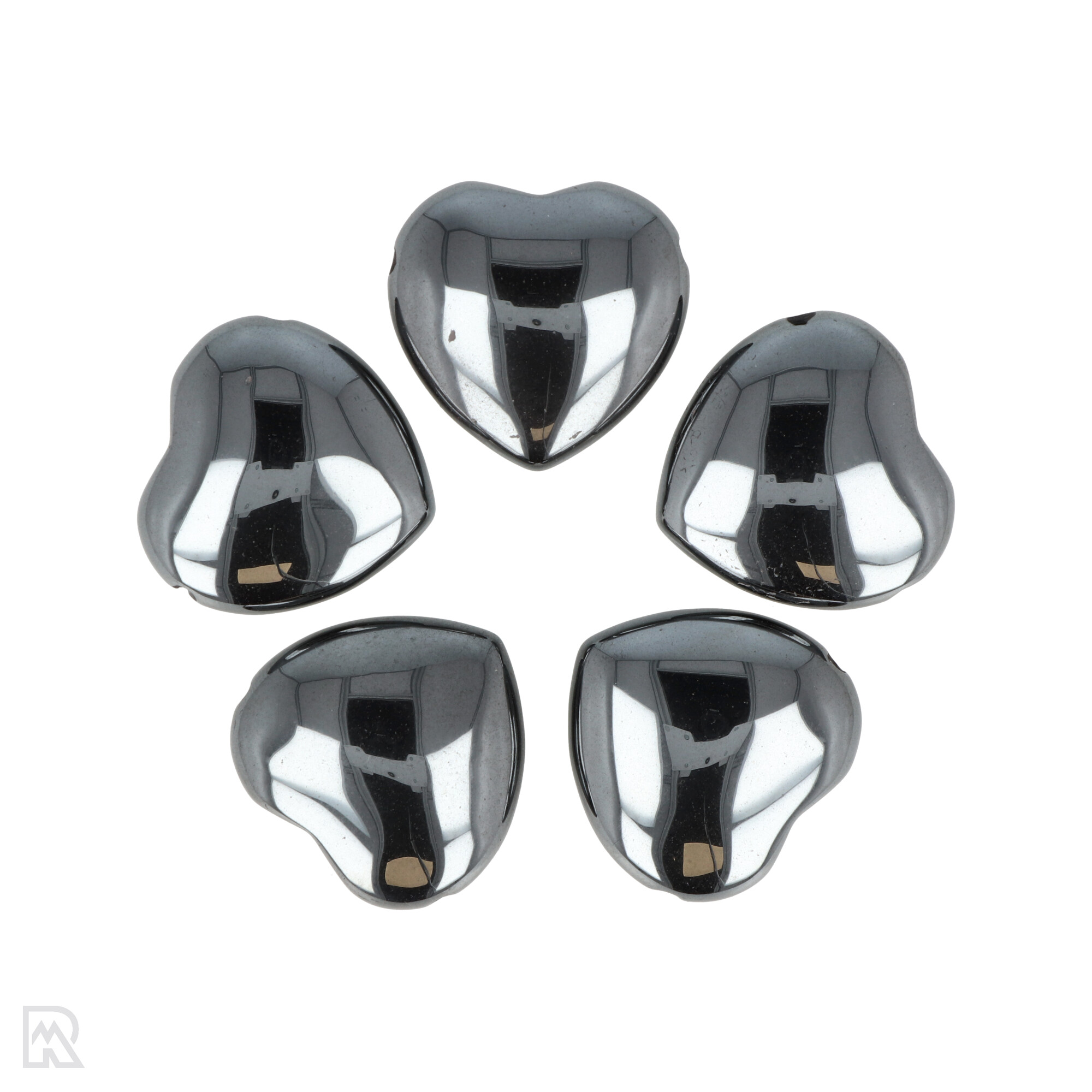 Hematiet Doorboorde Hart Hanger | 3 cm 1 Hematite Pierced Heart Pendant | 3 cm