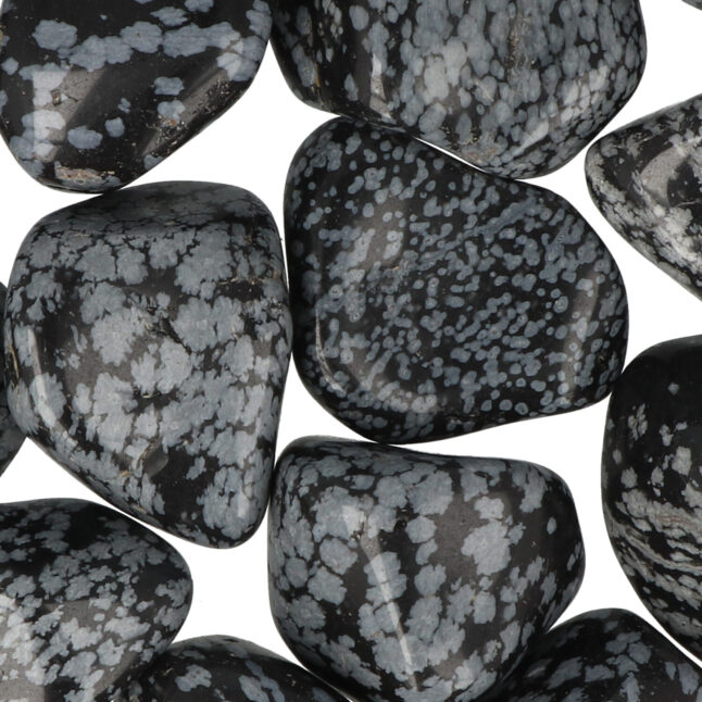 Sneeuwvlok Obsidiaan Trommelstenen - Afbeelding 2