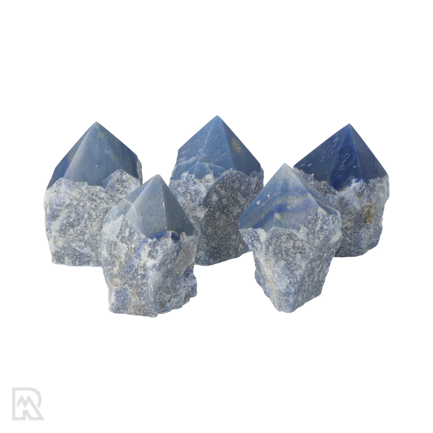 Blauwe Kwarts Ruwe Geslepen Punten 1 Blauer Quarz Grob geschliffene Punkte