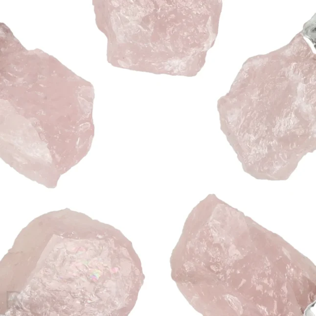 5703 rose quartz rough pendant silver-plated hem