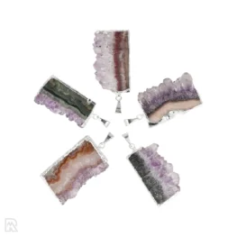Amethist slice hanger | Verzilverd