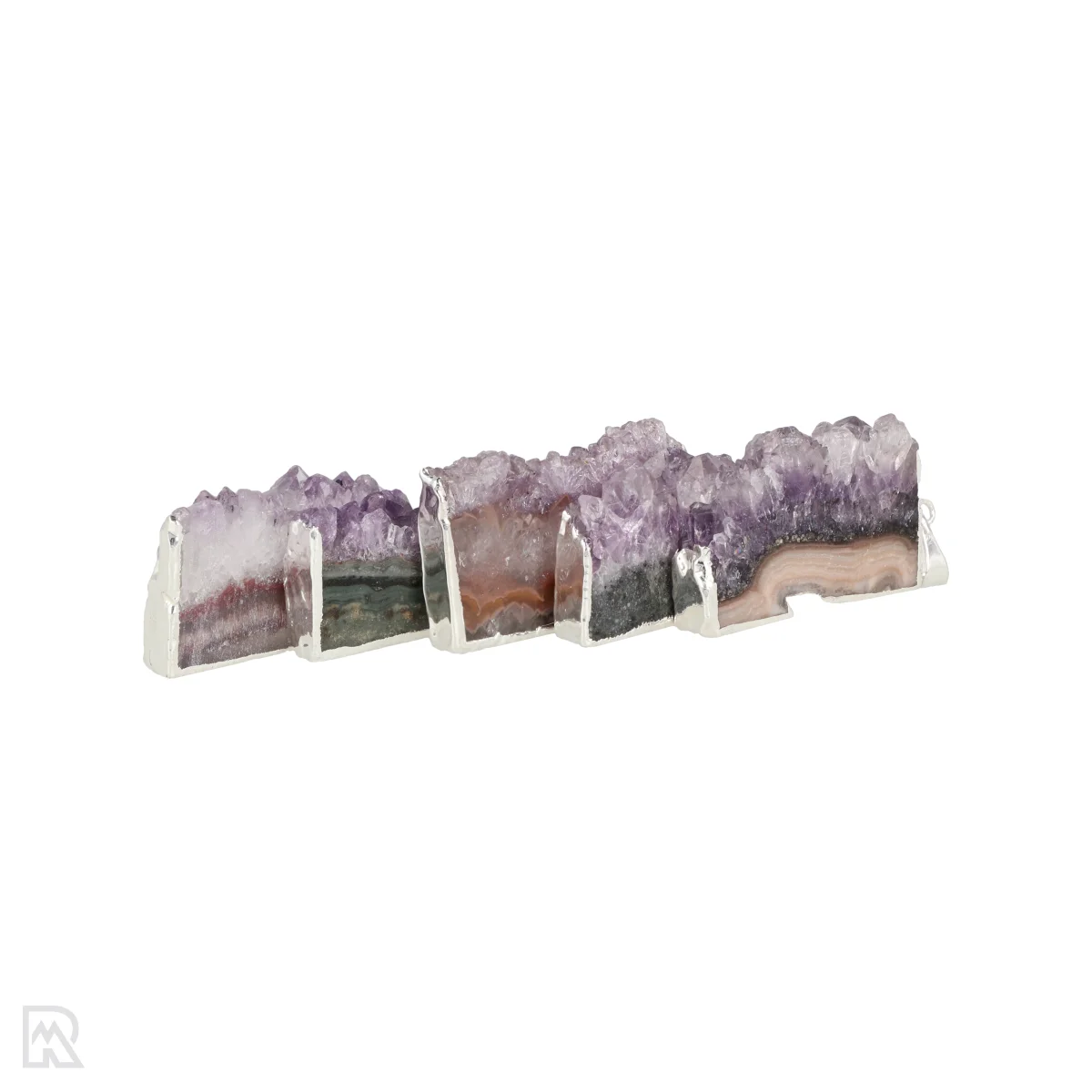 Amethist slice hanger | Verzilverd 3 Amethist slice hanger | Verzilverd - Afbeelding 3