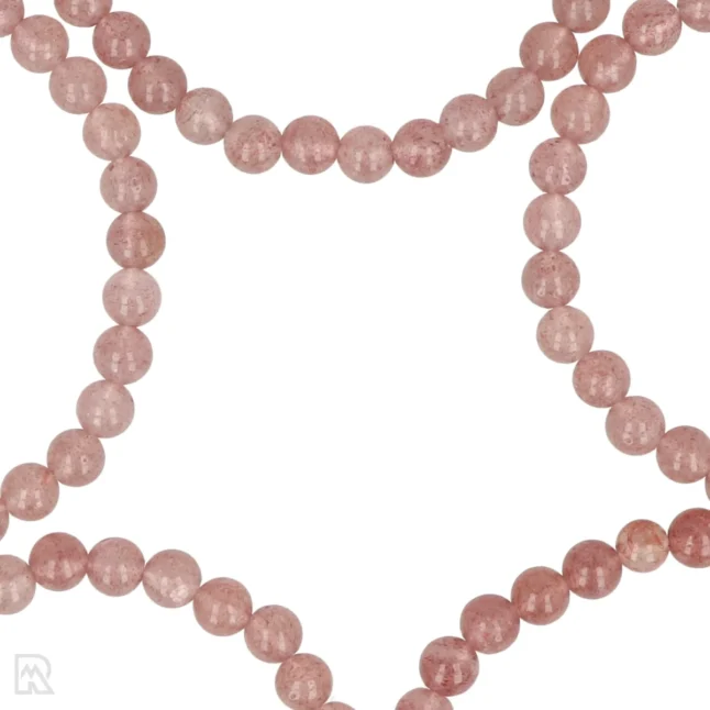 Aardbeienkwarts Kogelarmband | 6 mm - Afbeelding 2