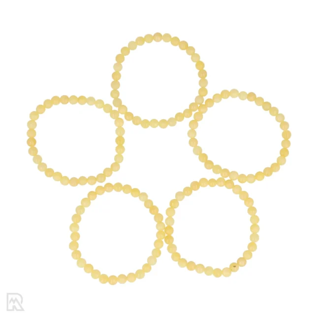Gele Calciet Kogelarmband | 8 mm