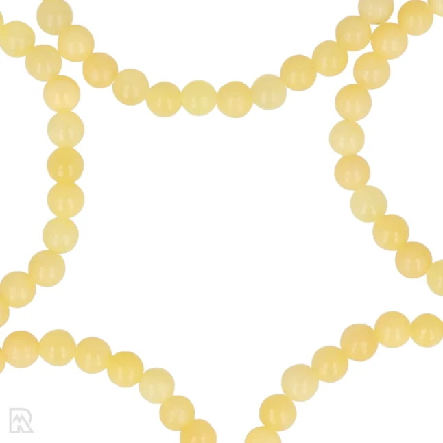Gele Calciet Kogelarmband | 8 mm - Afbeelding 2