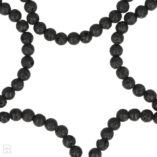 Lavasteen Kogelarmband | 4 mm - Afbeelding 2