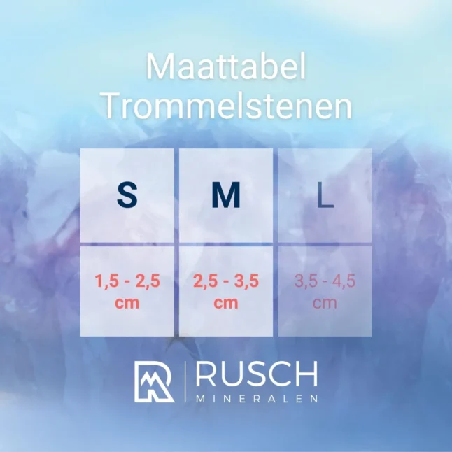 maattabel trommelstenen s m