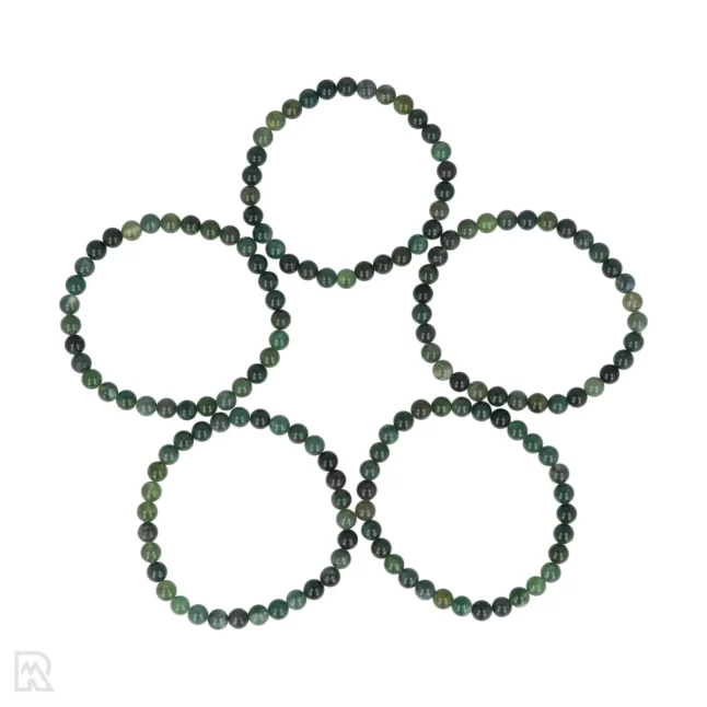 Moss agate Ball Bracelet | 8 mm